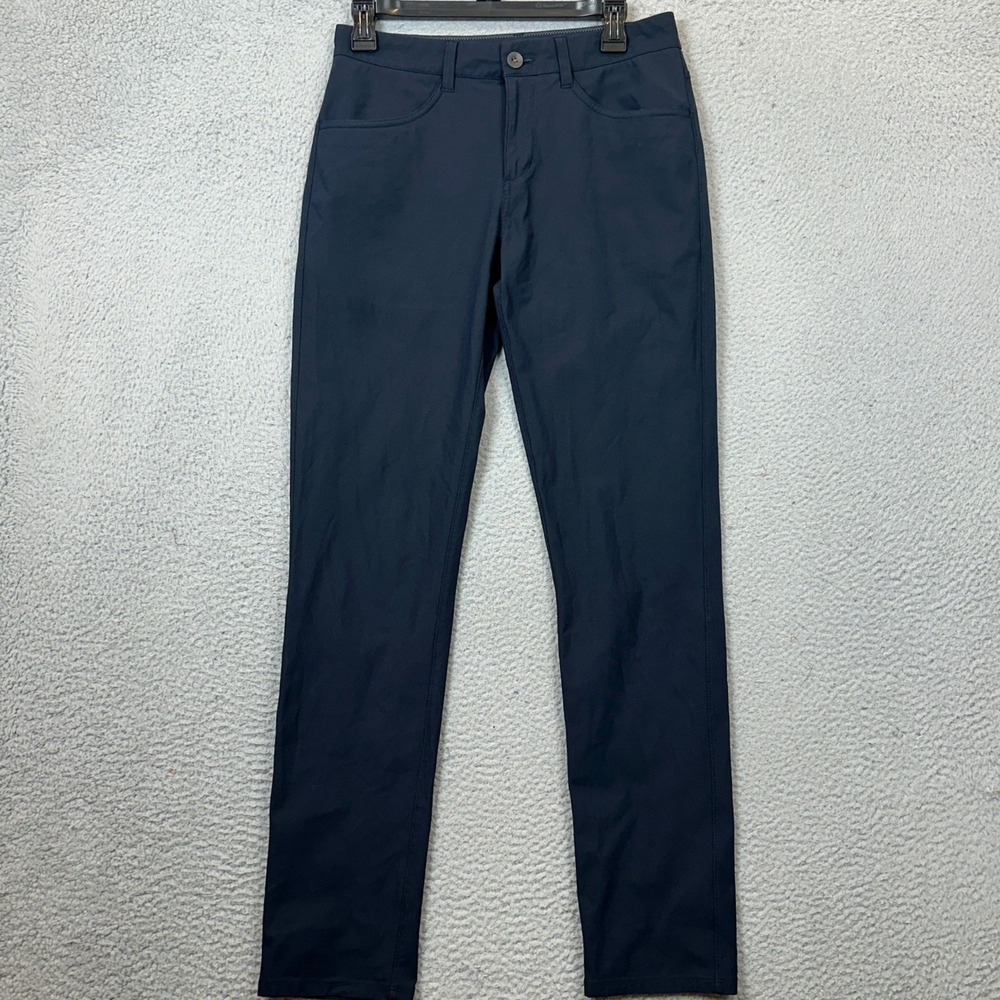 Vuori Pants Mens 28 Meta Pant Navy Blue V430 Performance Chino Flat Front EUC